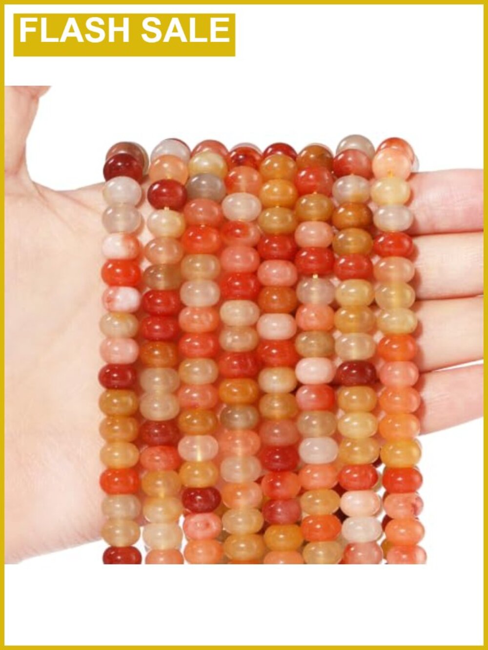 5x8mm Natural Golden Silk Jade Beads 75 Pcs, Rondelle Loose Spacer Beads